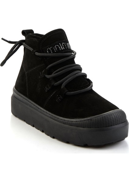 Siyah Hakiki Deri Kadın Bot & Bootie K02748100902 fiyatları