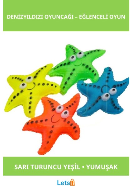 Sevimli Denizyıldızı Figürlü Renkli Çiğneme Oyuncağı