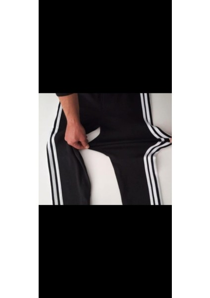 Kadın Slim Feet Dar Kalıp Cepsiz Lastikli Kordon Bağlamalı Yanı Şeritli Eşofman Altı