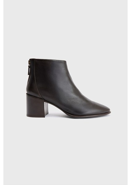 Yuvarlak Burunlu Topuklu Bot Kahve 11645857000