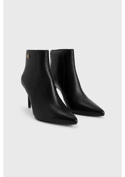 Deri Logo Detaylı Bot Siyah 11644359001 fiyatları