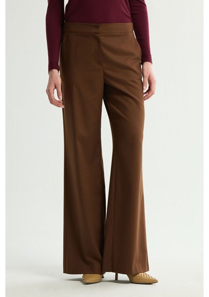 Geniş Paça Pantolon Kahve 153L9666000 modelleri