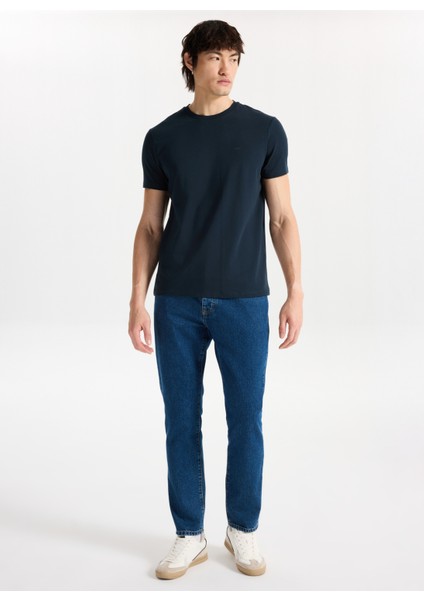 Yüksek Bel Tapered Fit Indigo Erkek Denim Pantolon Toledo TAPERED-1418