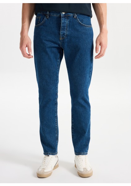 Yüksek Bel Tapered Fit Indigo Erkek Denim Pantolon Toledo TAPERED-1418 fiyatları