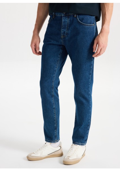 Yüksek Bel Tapered Fit Indigo Erkek Denim Pantolon Toledo TAPERED-1418 modelleri