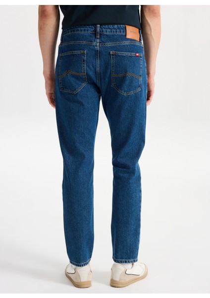 Yüksek Bel Tapered Fit Indigo Erkek Denim Pantolon Toledo TAPERED-1418