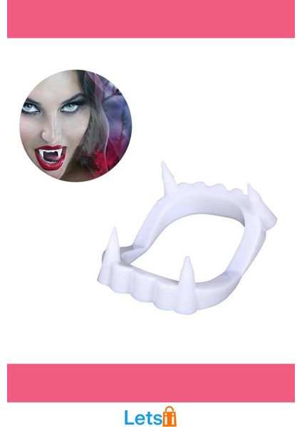 Beyaz Renk Çift Damak Takma Vampir Dişi Aksesuar fırsatları