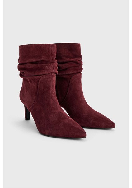 Süet Topuklu Bot Bordo 11644363001 fiyatları