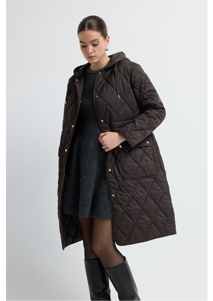 Kapüşonlu Kapütone Uzun Mont Kahve 15245281000 indirimleri