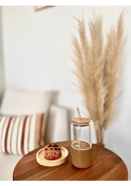 Ahşap Kapaklı Pipetl Bardak