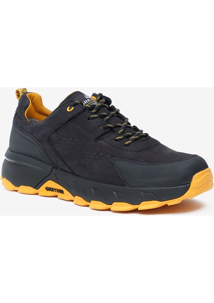 Erkek Siyah Sarı Hakiki Deri Su Geçirmez Outdoor Ayakkabı 5K1GA16343