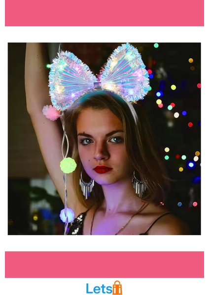 Fiyonk Gece Tacı Fiber Işıklı Ledli Parti Aksesuarı fırsatları