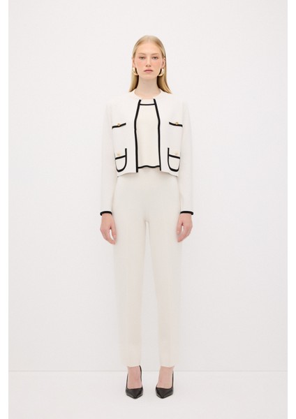 Düğme Detaylı Triko Hırka Vanilya 13444361000 modelleri