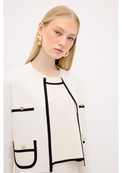 Düğme Detaylı Triko Hırka Vanilya 13444361000 fırsatları