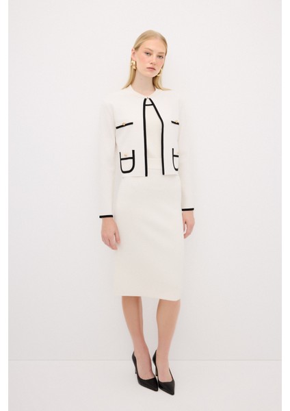 Düğme Detaylı Triko Hırka Vanilya 13444361000