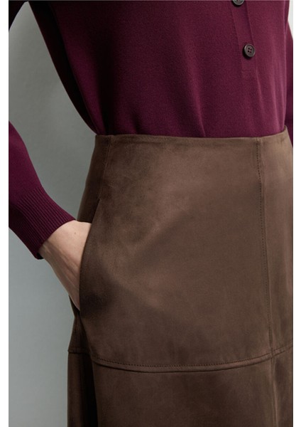 Moda Tutkusu Süet Midi Etek Kahve 127M2273000 fırsatları