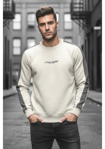 Comsumc Üç Iplik Şardonlu Bisiklet Yaka Erkek Sweatshirt