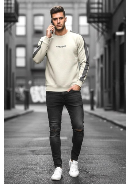 Comsumc Üç Iplik Şardonlu Bisiklet Yaka Erkek Sweatshirt modelleri