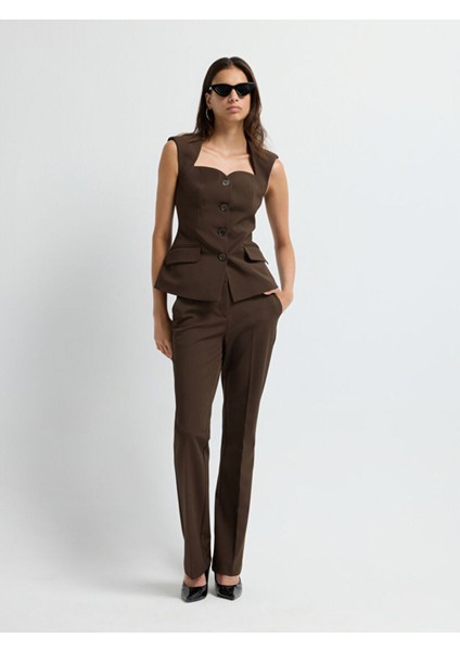 Vatkalı Önü Cepli Yelek Kahve 17943071003 modelleri