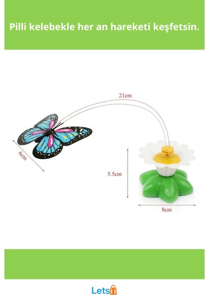 Hareketli Kelebek Pilli Kedi Oyuncağı 20 cm fiyatları