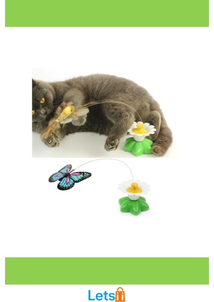 Hareketli Kelebek Pilli Kedi Oyuncağı 20 cm modelleri