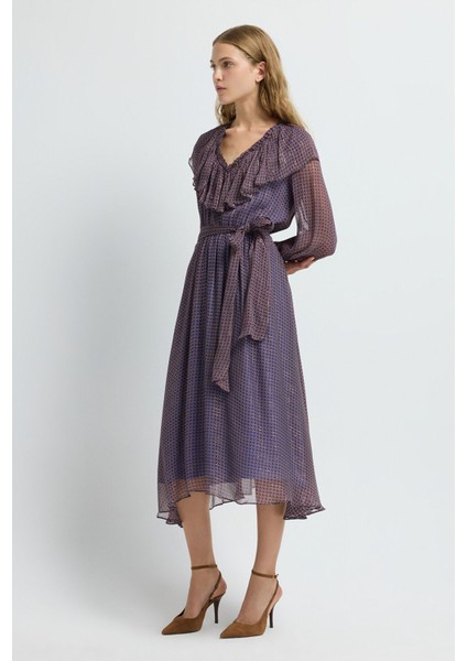 Fırfır Detaylı Elbise Bordo 12445788000 fırsatları