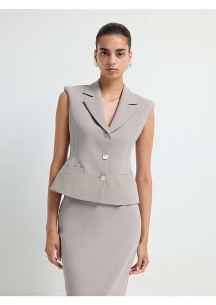 Peplum Yelek Gri 17943340004 fırsatları