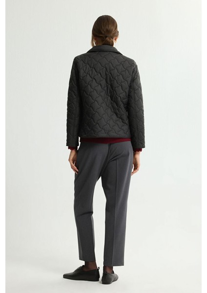 Kapitone Cepli Kısa Mont Siyah 152L9396000