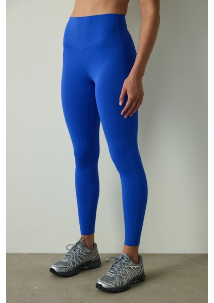 Saks Mavisi Orta Destek Cepli Yüksek Bel Tayt fiyatları