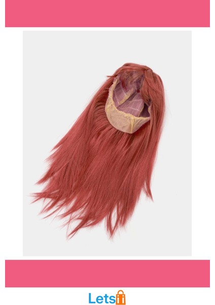 Kızıl Renk Uzun Düz Kesim Rahat Sentetik Peruk modelleri