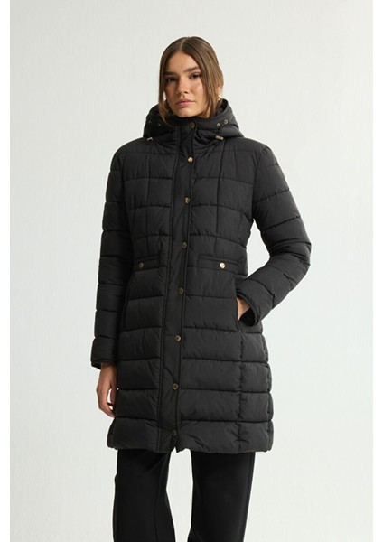 Cepli Uzun Şişme Mont Siyah 152L9394000 fiyatları