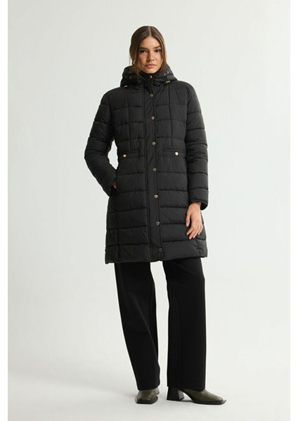 Cepli Uzun Şişme Mont Siyah 152L9394000 modelleri