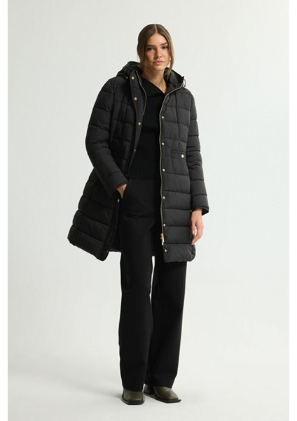 Cepli Uzun Şişme Mont Siyah 152L9394000 indirimleri