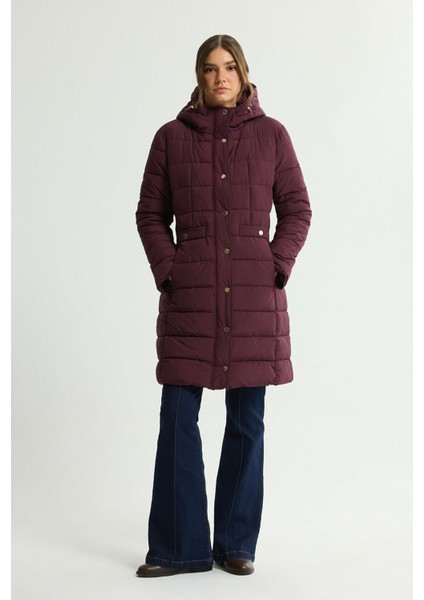 Cepli Uzun Şişme Mont Mürdüm 152L9394000 modelleri