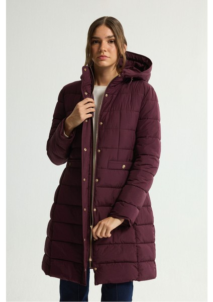 Cepli Uzun Şişme Mont Mürdüm 152L9394000 fırsatları