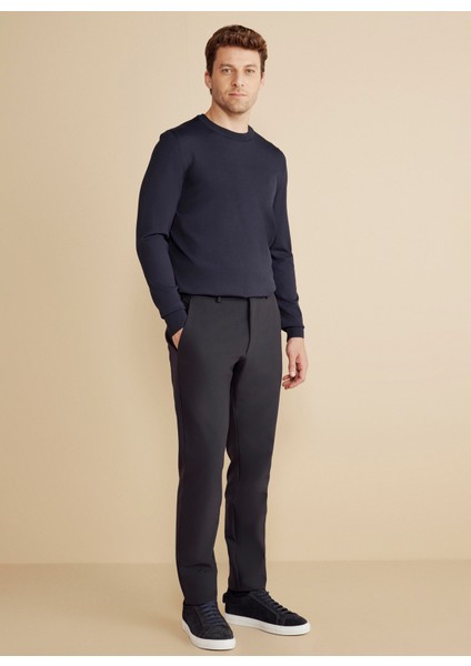 Normal Bel Düz Paça Standart Lacivert Erkek Pantolon BBFW25MPT008 fiyatları