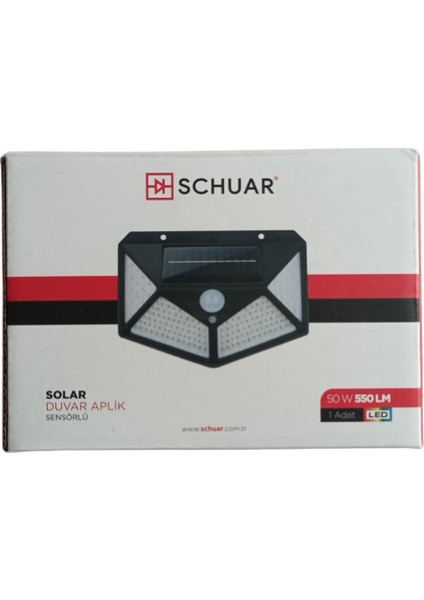Solar Duvar Aplik 50W Sensörlü Bahçe Aydınlatması 550 Lümen Güneş Enerjili fiyatları