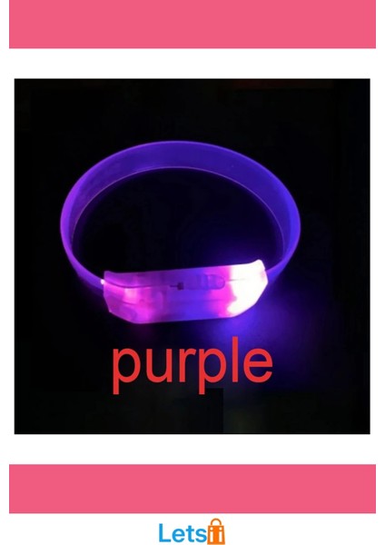 Mor Renkli 3 Modlu Pilli LED Işıklı Esnek Parti Bilekliği modelleri