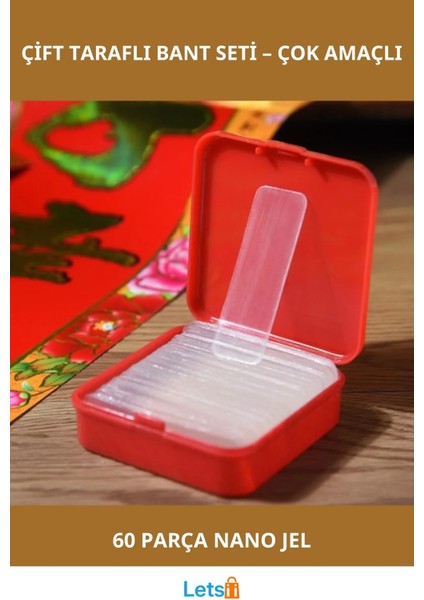 Nano Pu Jel Çift Taraflı Yıkanabilir Bant 60 Parça
