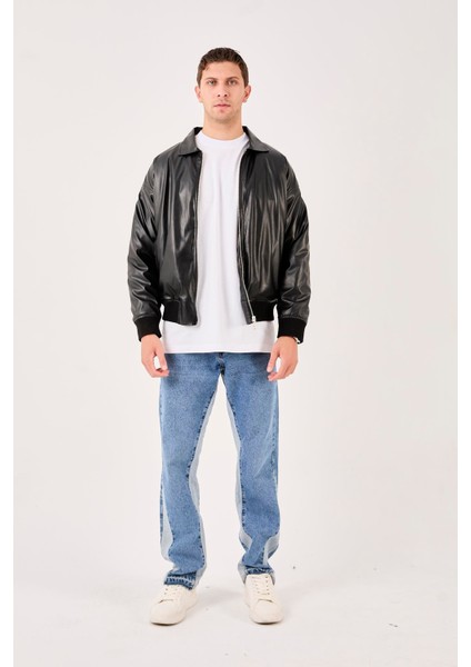 X-2015 Etek Kol Ribanalı Astarlı Deri Mont