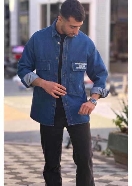 R-6006 Çift Cep Kapaklı Kot Gömlek fiyatları