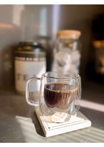 Çizgili Seramik Espresso Bardak- Turuncu