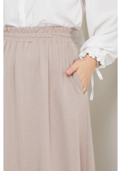 Bej Taş Oyssho Kumaş Kadın Etek Beli Lastikli 38 40 42 44 46 48 Bedenlere Uyumludur. fırsatları