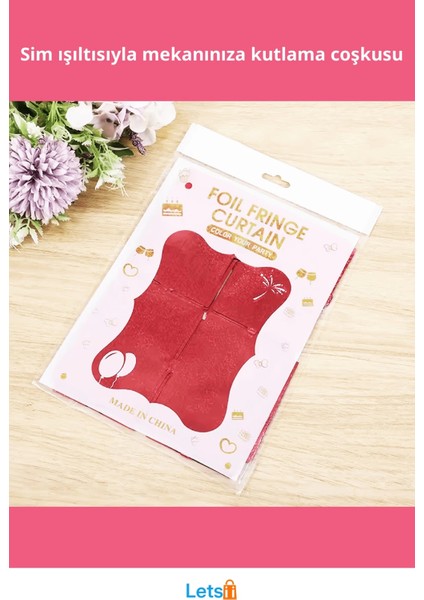 Kırmızı Simli Fon Perde 1x2 M Işıltılı Dekorasyon Perdesi fiyatları