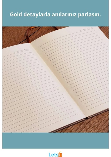 Mavi Gold Detaylı Kaliteli Termo Deri Hatıra Defteri 21 cm x 15 cm 96 Yaprak fiyatları