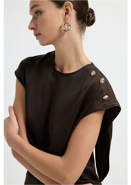 Kolsuz Saten Bluz Kahve 11545730000 fiyatları