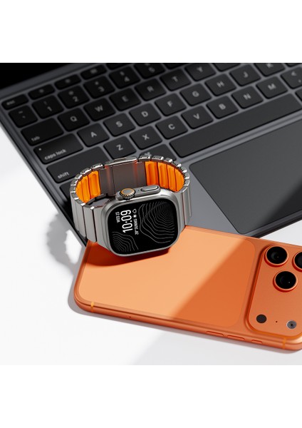 Apple Watch 7 45MM Silktanium 149 Titanyum Silikon Kordon