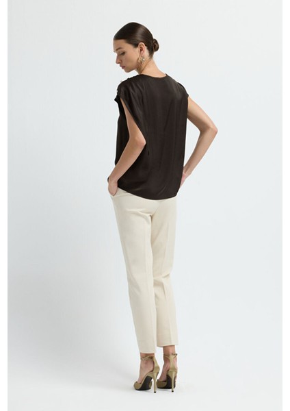 Kolsuz Saten Bluz Kahve 11545730000 indirimleri