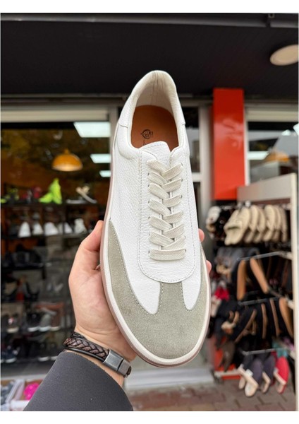 Erkek Iç Dış Hakiki Deri Günlük Sneaker Ayakkabı 01 - Beyaz - 44 fiyatları