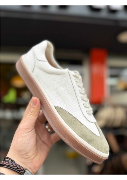 Erkek Iç Dış Hakiki Deri Günlük Sneaker Ayakkabı 01 - Beyaz - 44 fırsatları
